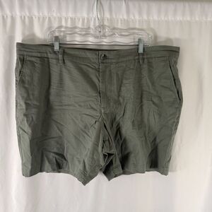 Hawker Rye Chino Shorts Men's 40x7 Green Flat Front Pockets